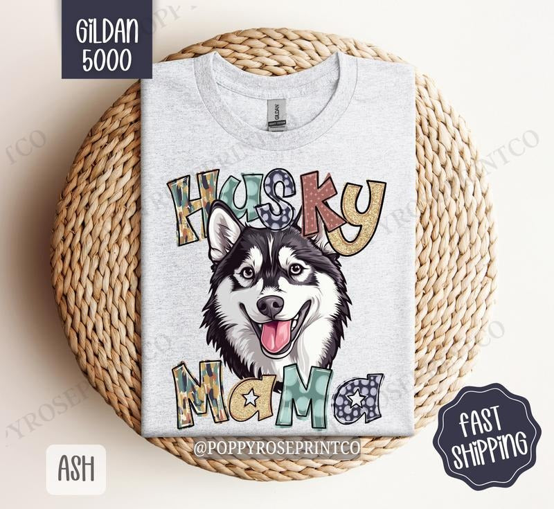 Husky Mama Shirt Gildan, Dog Mom Women's Tee, Cute Mama Women's Tshirt Plus Sizes Hoodie, Sweatshirt | TeeBloomCo.com