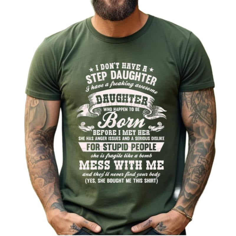 I Don't Have A Step Daughter I Have Awesome Daughter Shirt, Bonus Dad Tshirt, Stepdad Fathers Day Gift, Regular Fit Short...