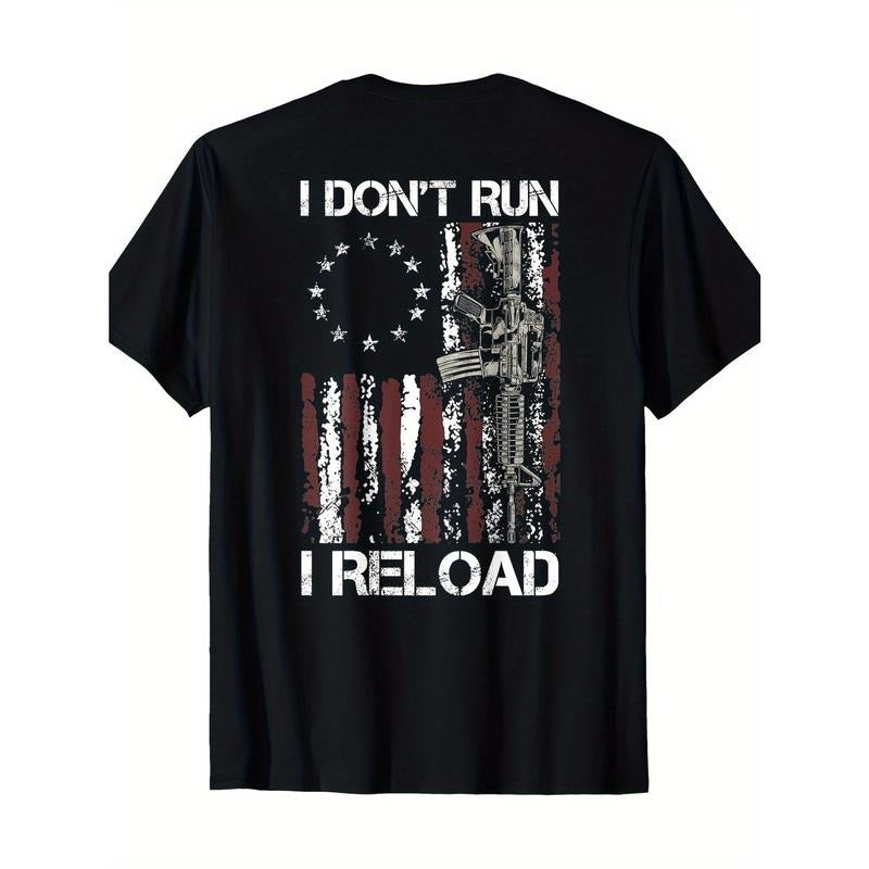 I Don't Run I Reload Gun American Flag Patriots (on Back) T-Shirt  made in usa Hoodie, Sweatshirt | TeeBloomCo.com