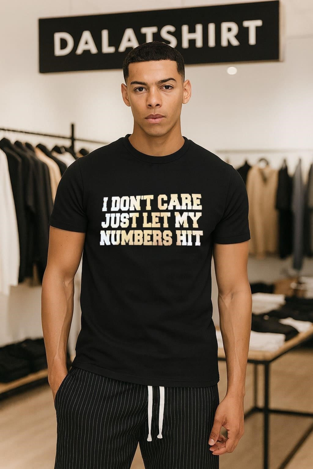 I Don’t Care Just Let My Numbers Hit Distressed Text shirt