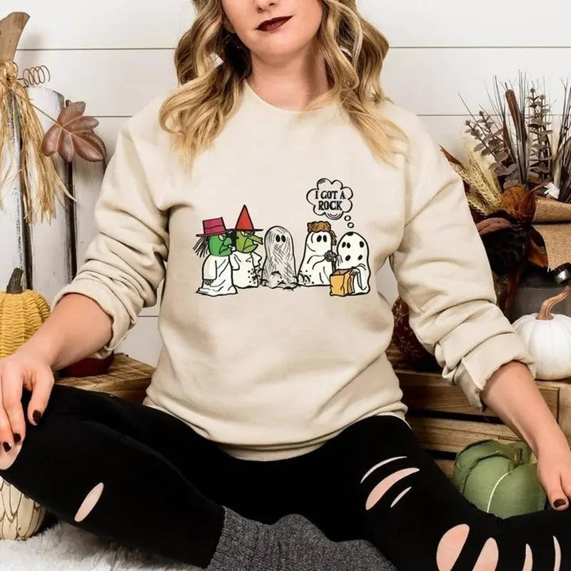 I Got A Rock Halloween Meme Shirt Funny Ghost Spooky Season Party Shirt Hoodie, Sweatshirt | TeeBloomCo.com