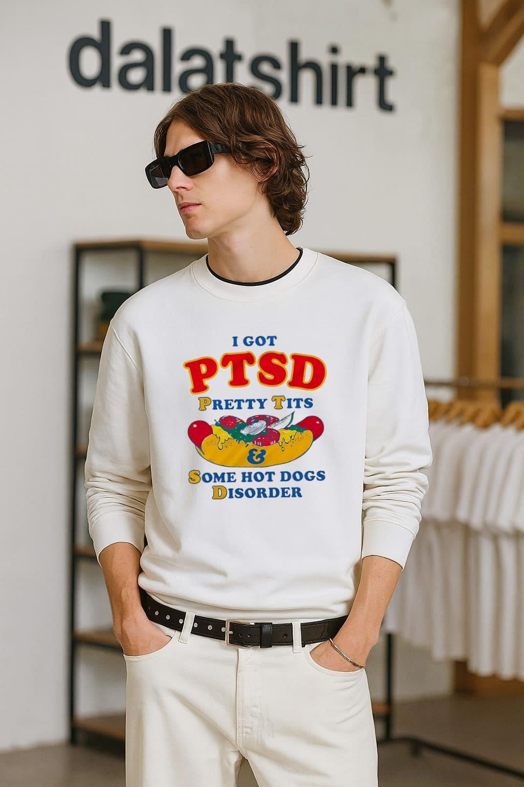I Got PTSD Pretty Tits And Some Hot Dogs Disorder shirt