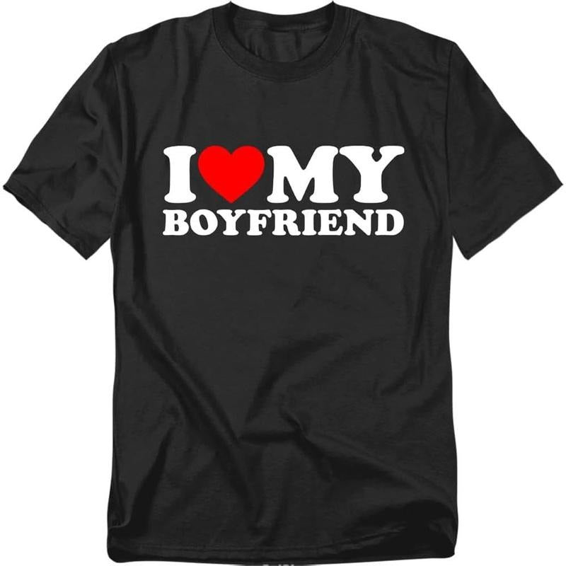 I Heart My Boyfriend Unisex Adult T Shirt Black made in usa Hoodie, Sweatshirt | TeeBloomCo.com