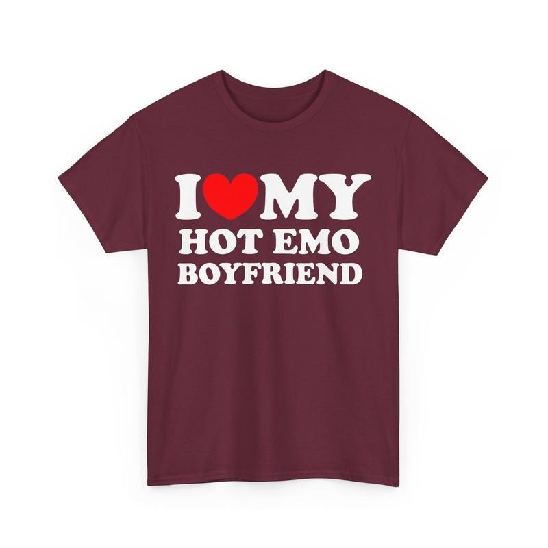 I Heart My Hot Emo Boyfriend Shirt I Love My Hot Emo Girlfriend Shirt Funny Couples Shirt Humor I Love Tee Hilarious His...