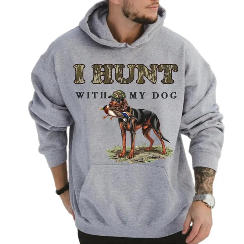 I Hunt with My Treeing Walker Coonhound Dog Unisex Crewneck Sweater, Hunting Camo Bottomland Duck Hunt Shirt Classic...