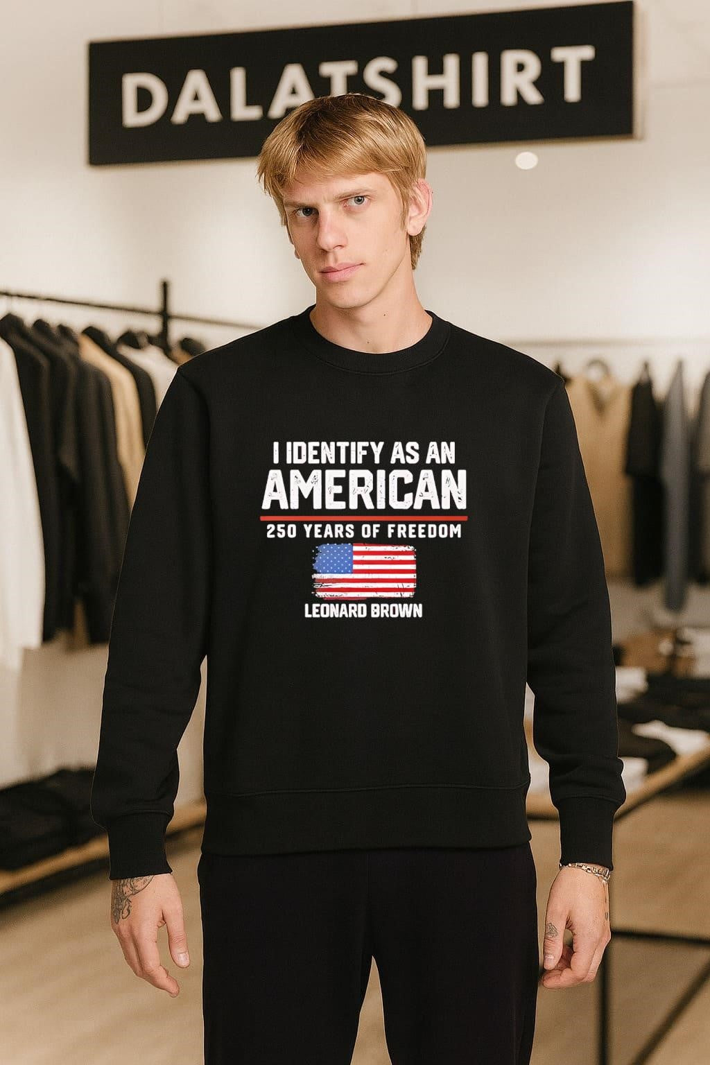 I Identify As An American 250 Years Of Freedom Leonard Brown Flag shirt