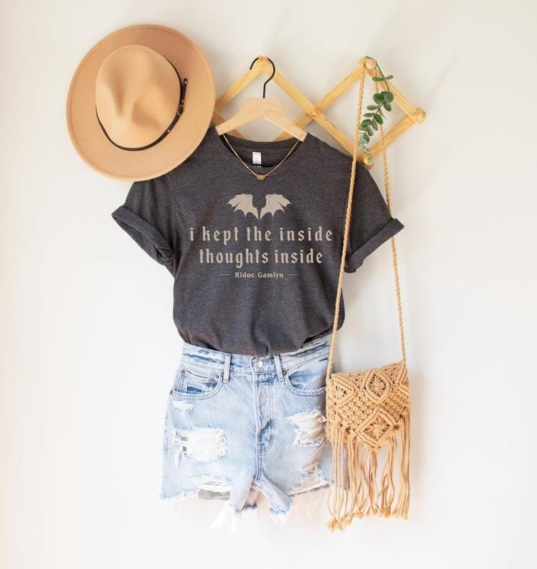 I Kept The Inside Thoughts Inside Shirt, Quest Squad Shirt, Fourth Wing Shirt, Bookish Gift, Dragon Rider Tshirt, Book...