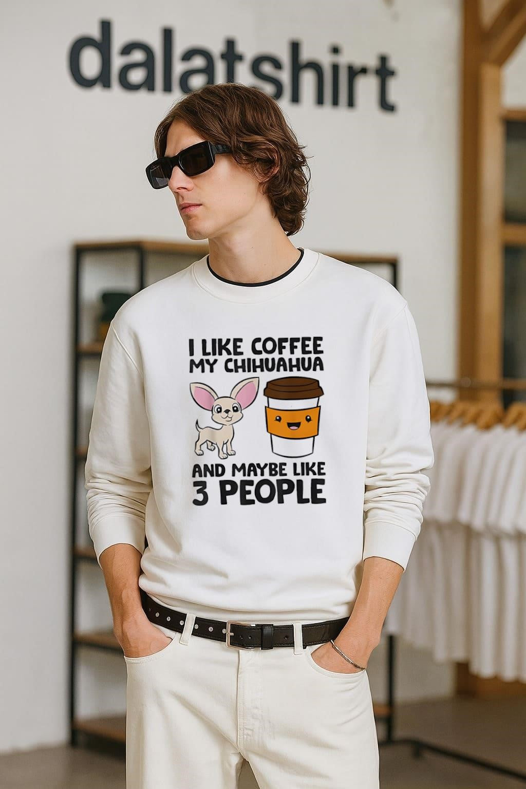 I Like Coffee My Chihuahua And Maybe Like 3 People shirt