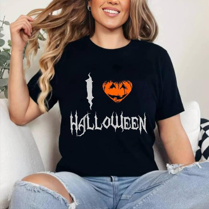 I Love Halloween T-Shirt | Cotton 100%, Crewneck, Top Womenswear Hoodie, Sweatshirt | TeeBloomCo.com