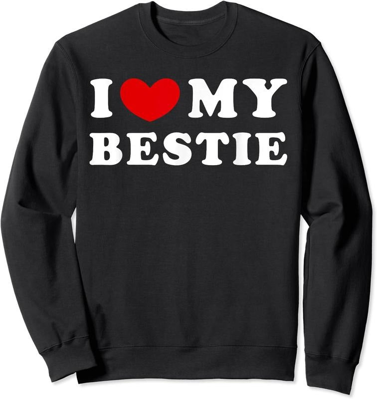I Love My Bestie Shirt, I Heart My Bestie Unisex Crewneck Sweatshirt Hoodie | TeeBloomCo.com