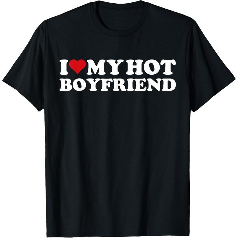 I Love My Hot Boyfriend I Heart My Hot Boyfriend BF T-Shirt made in usa Hoodie, Sweatshirt | TeeBloomCo.com