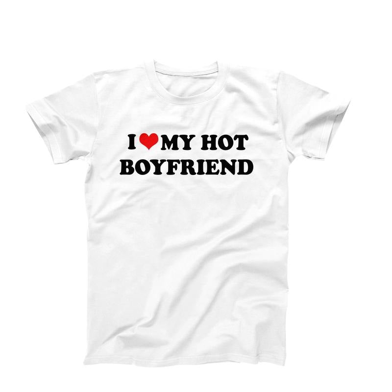 I Love My Hot Boyfriend Shirt, I Love My Bf, Couples Gift Shirt, Gift For Girlfriend, Anniversary Gift, Gift From...