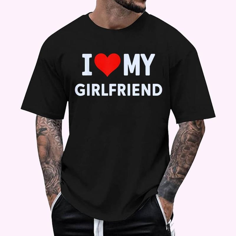 I Love My Hot Girlfriend I Heart My Hot Girlfriend GF Couple T-Shirt