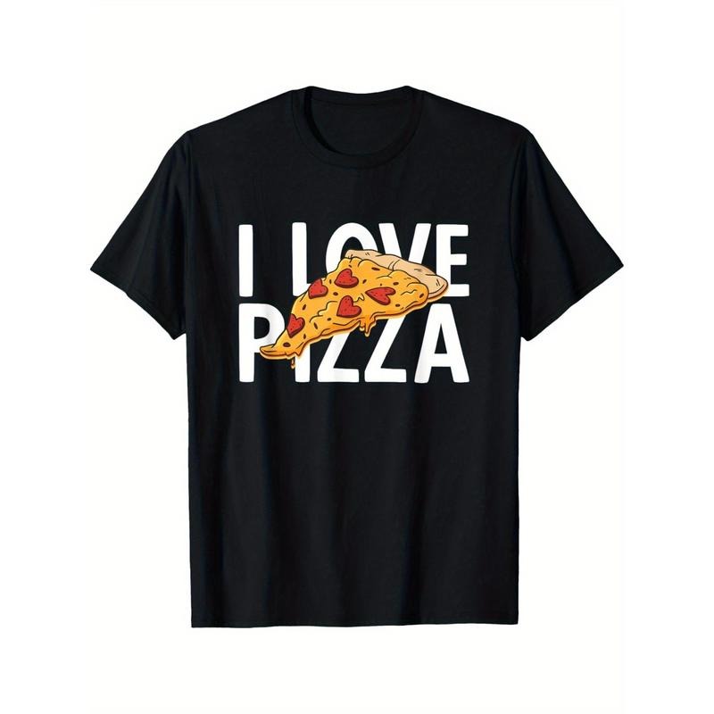 I Love Pizza T-Shirt Summer Comfortable Casual Short Sleeve T-Shirt made in usa Hoodie, Sweatshirt | TeeBloomCo.com