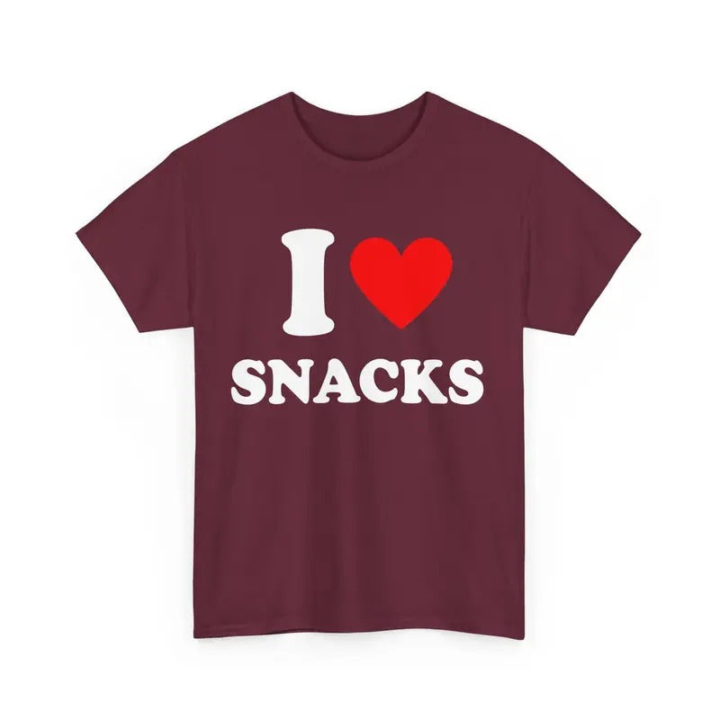 I Love Snacks Snack Lover T-shirt I Heart Snacks Shirt Funny Snack Graphic Tee For Snack Lovers Snack Addiction Tee...