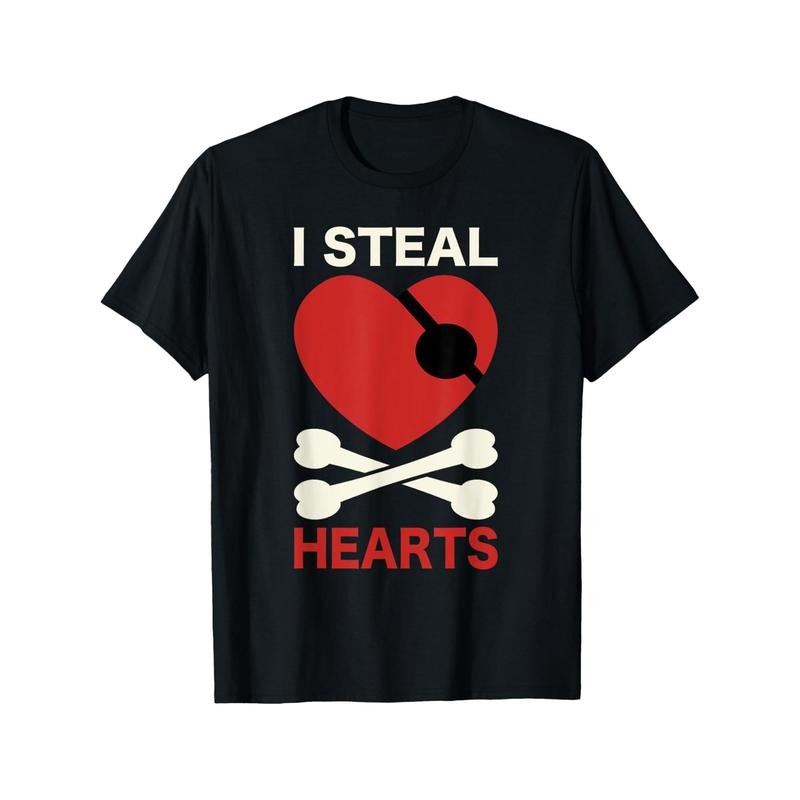 I Steal Hearts Men T-Shirts, Funny Valentine'S Day Novelty Graphic Printed Tee, Short Sleeve Valentine'S Day Couple...
