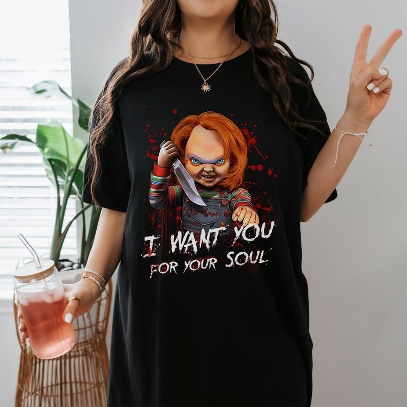 I Want You For My Soul Child's Play Movie Lovers Tee Chucky Halloween Horror Shirt Hoodie, Sweatshirt | TeeBloomCo.com