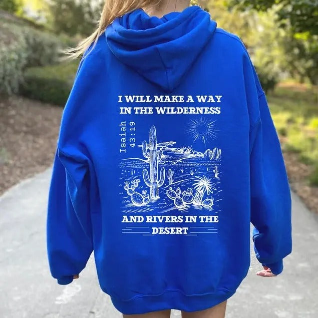 I Will Make a Way In the Wilderness  Sweatshirt,Christian Hoodie, Bible Verse Hoodie,Religious Shirt,Christian  T-shirt,...
