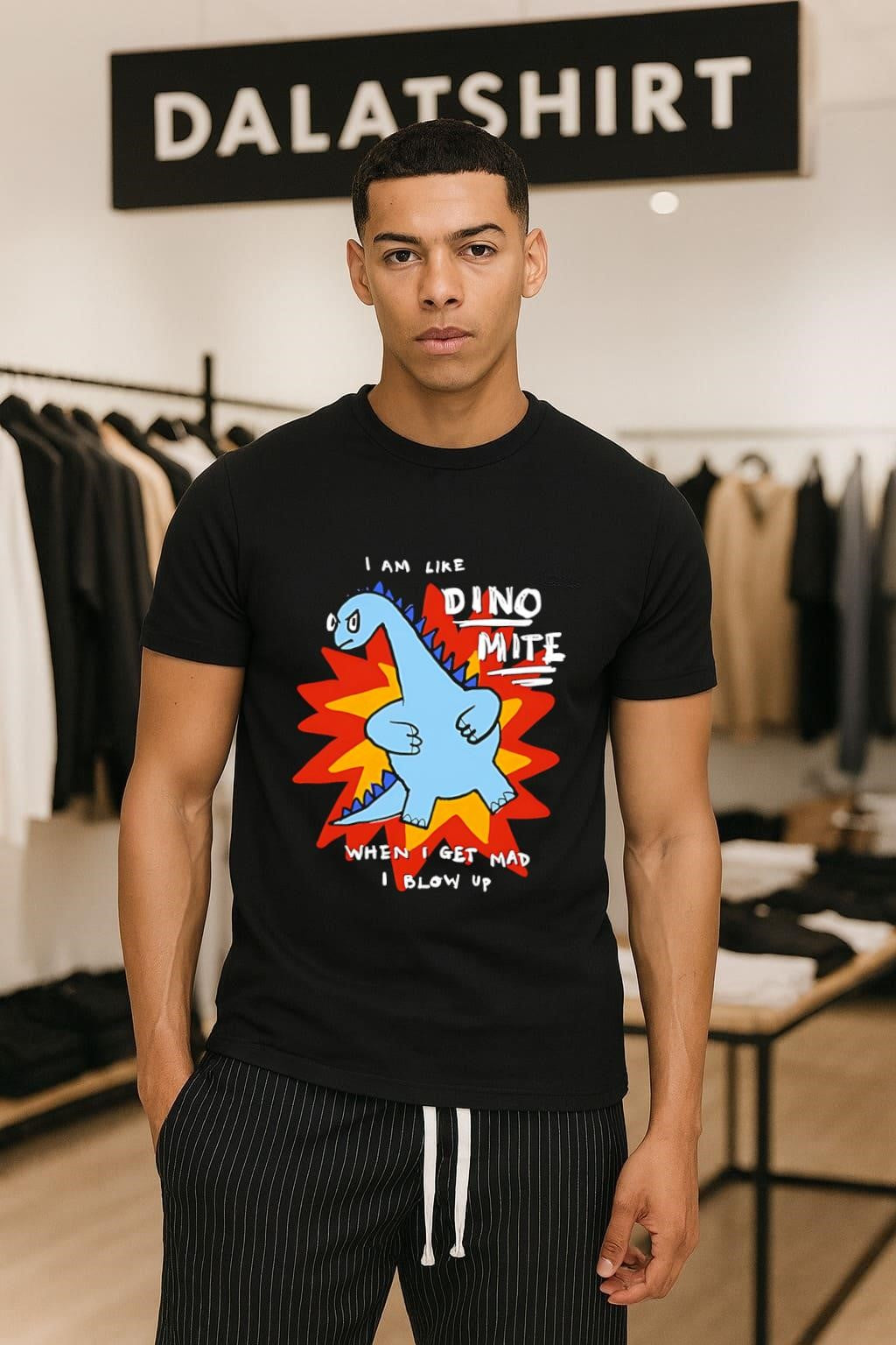 I am like dino mite when i get mad i blow up shirt