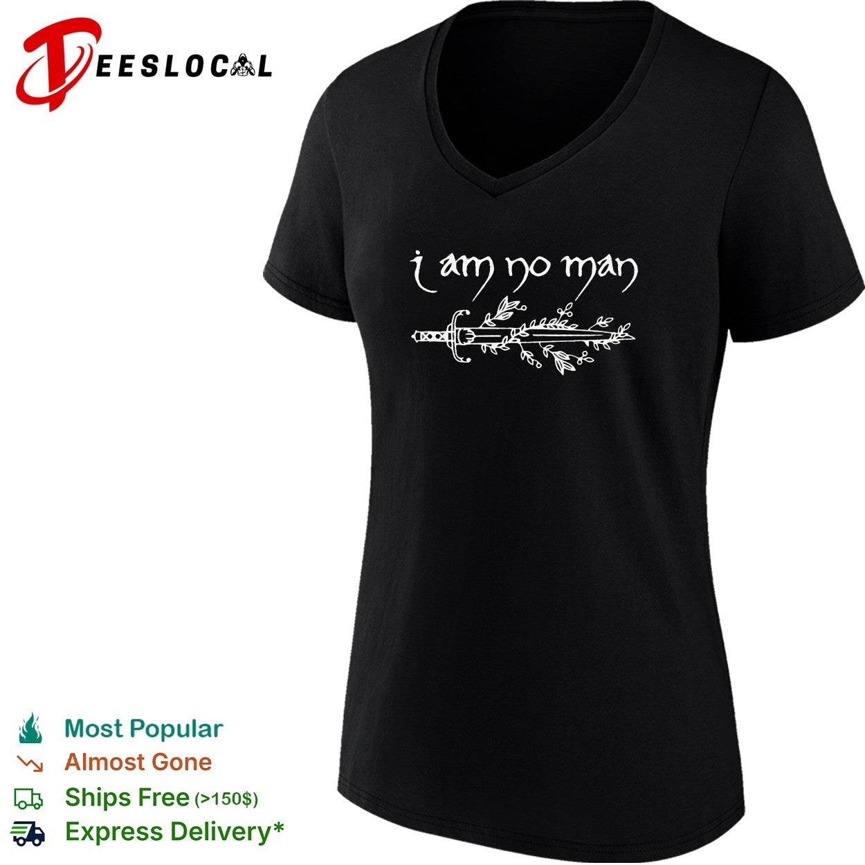 I am no man sword vine illustration fantasy art shirt