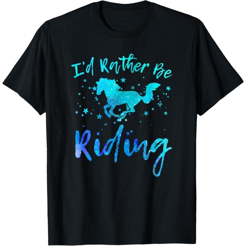 I'd Rather Be Riding Funny Horse Equestrian Rider Graphic T-Shirt made in usa Hoodie, Sweatshirt | TeeBloomCo.com