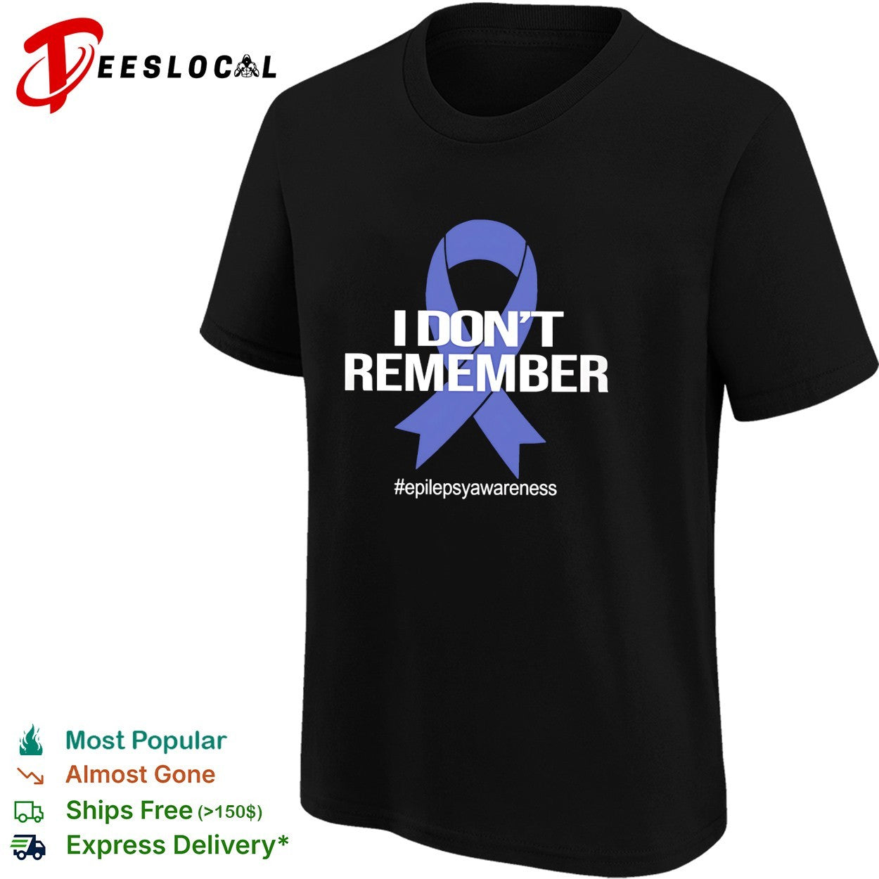 I don’t remember epilepsy awareness ribbon bold text shirt