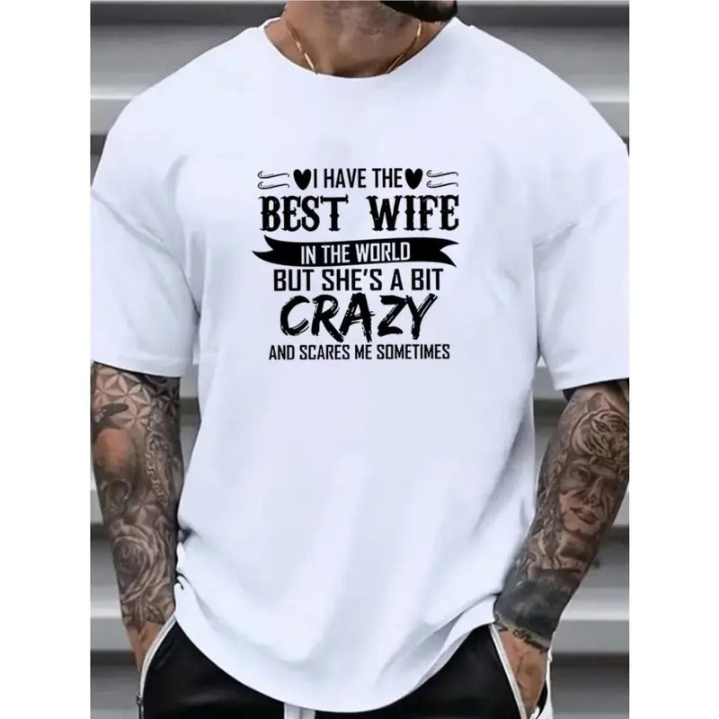 I have the best wife shirt, Tees for Men, Casual Short Sleeve T-shirt for summer Made in USA Hoodie, Sweatshirt