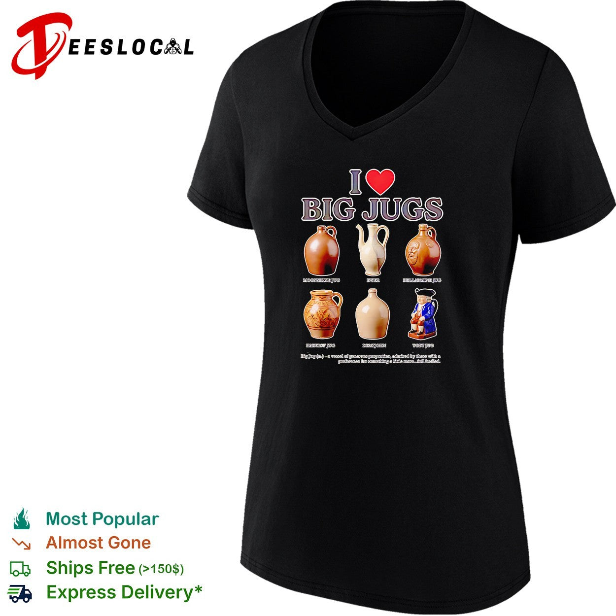 I love big jugs pottery moonshine jug collector humor shirt