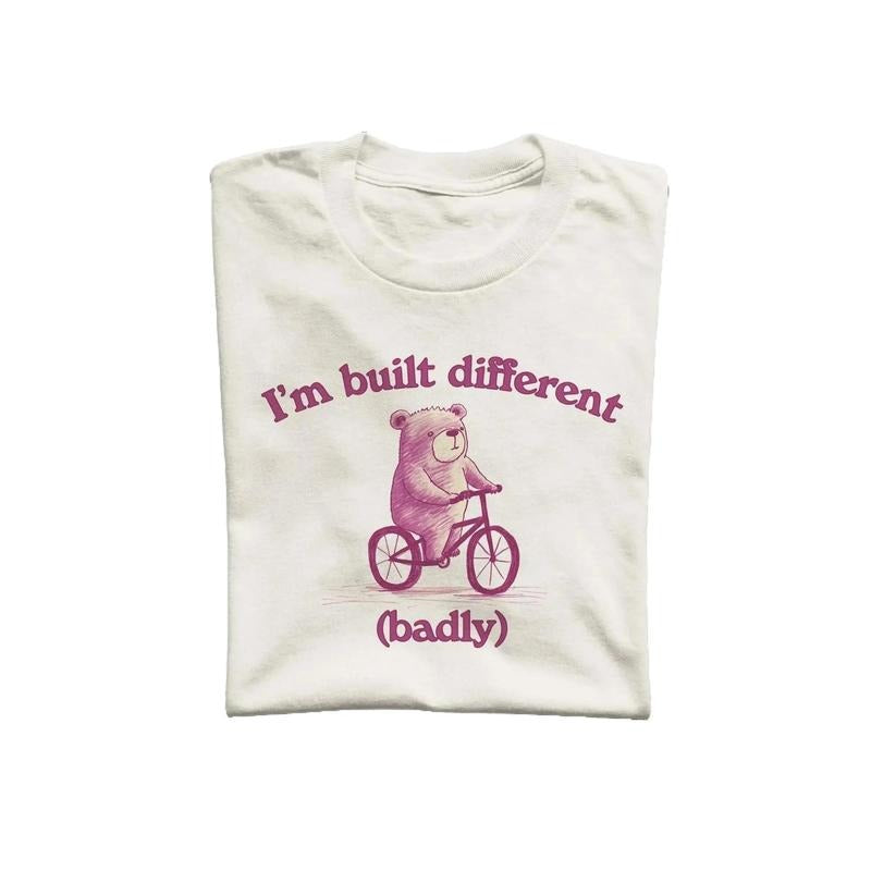 I'm Built Different (BADLY) Unisex T Shirt, Vintage Drawing Tee, Weird T-Shirt, Graphic Tee Hoodie, Sweatshirt