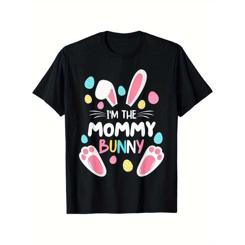"I'm The Mommy Bunny" Easter Family Matching T-Shirt - 100% Cotton Short Sleeve Round Neck Tee with Festive Bunny &...