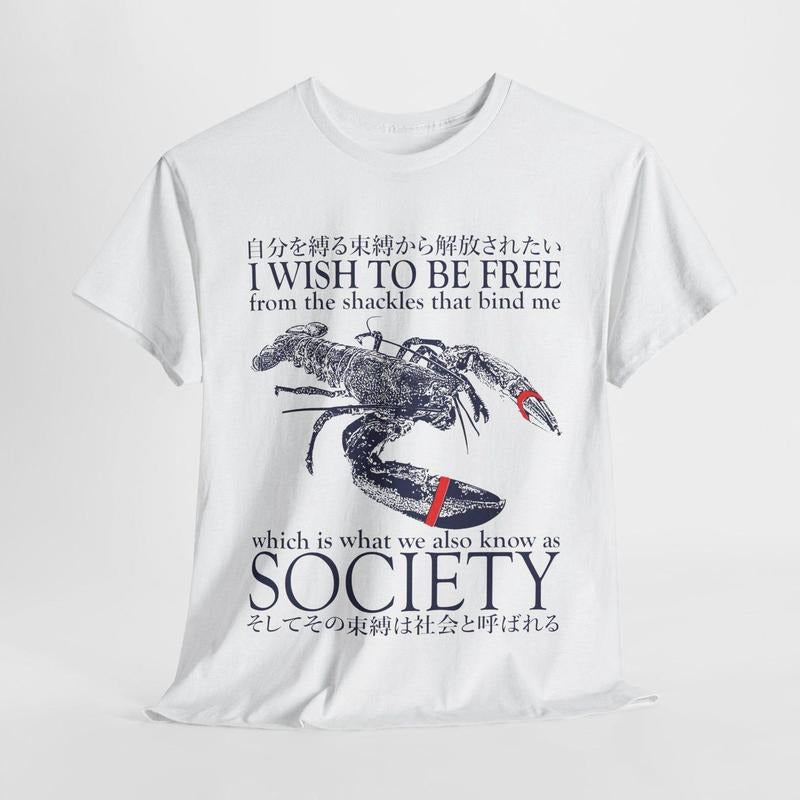 I wish to be free Lobster Japanese T-Shirt Hoodie, Sweatshirt | TeeBloomCo.com