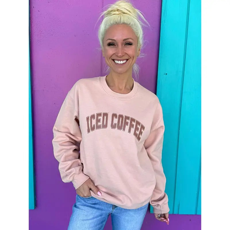 Iced Coffee Dusty Rose Sweatshirt T-Shirts, Hoodie | TeeBloomCo.com