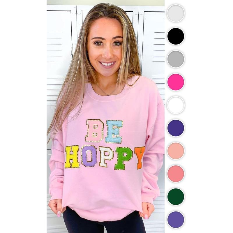Ideal Chenille Be Hoppy Easter Adult Sweatshirt T-Shirts, Hoodie | TeeBloomCo.com