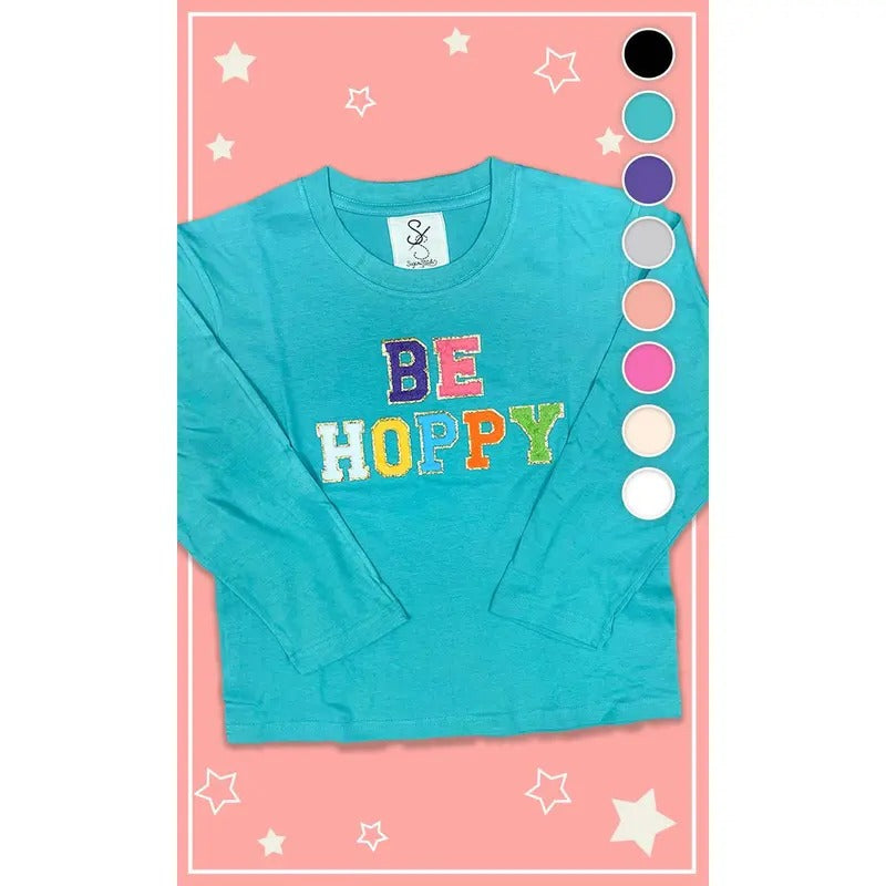 Ideal Chenille Be Hoppy Easter Youth Long Sleeve Shirt Hoodie, Sweatshirt | TeeBloomCo.com