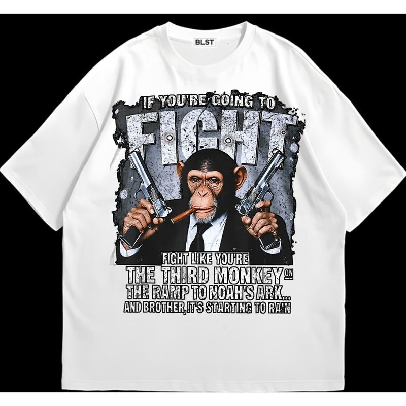 If You Going To Fight Monkey Gangster T-Shirt Vintage 90s Graphic Tee Vintage Graphic Hoodie, Sweatshirt | TeeBloomCo.com