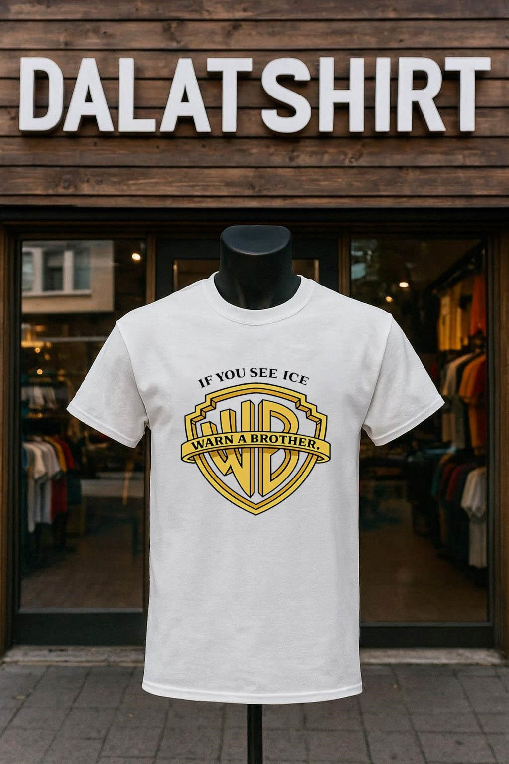 If You See ICE Warn A Brother Warner Bros Parody shirt