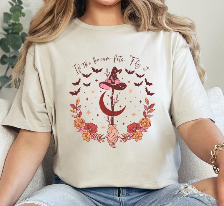 If the Broom Fits, Fly it Halloween T-shirt Hoodie, Sweatshirt | TeeBloomCo.com