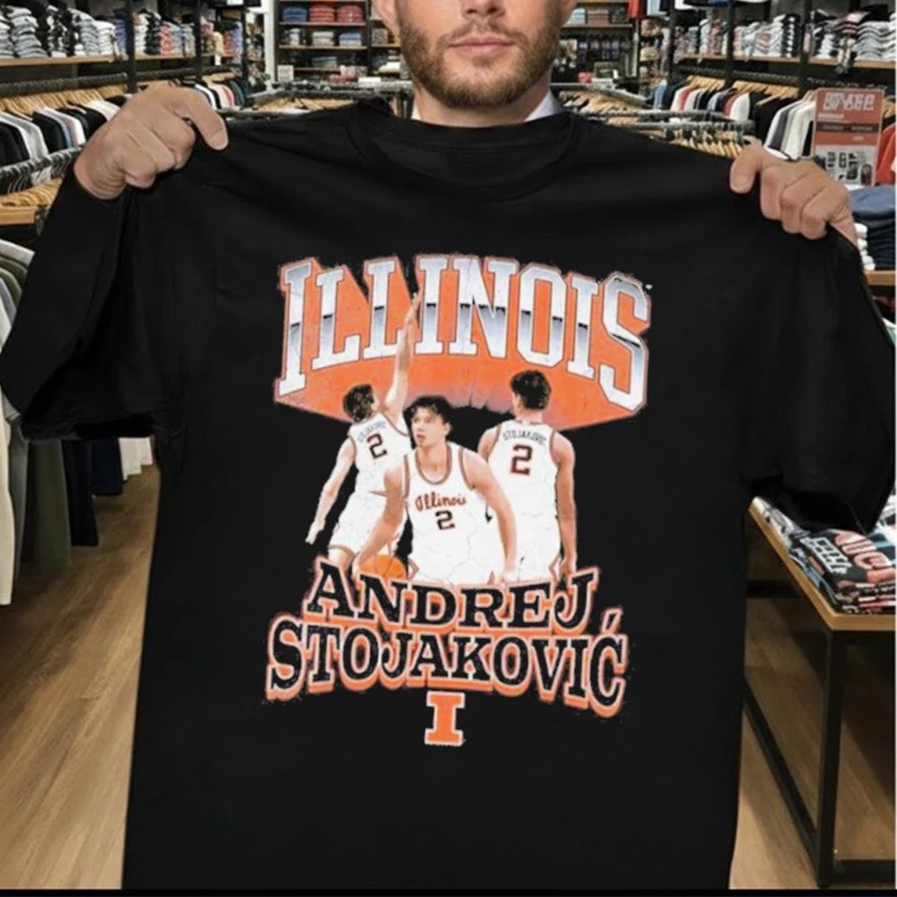 Illinois Basketball Andrej Stojakovic NIL T-Shirt