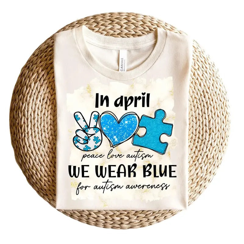 In April We Wear Blue | Womenswear T-Shirt Top Underwear Hoodie, Sweatshirt | TeeBloomCo.com