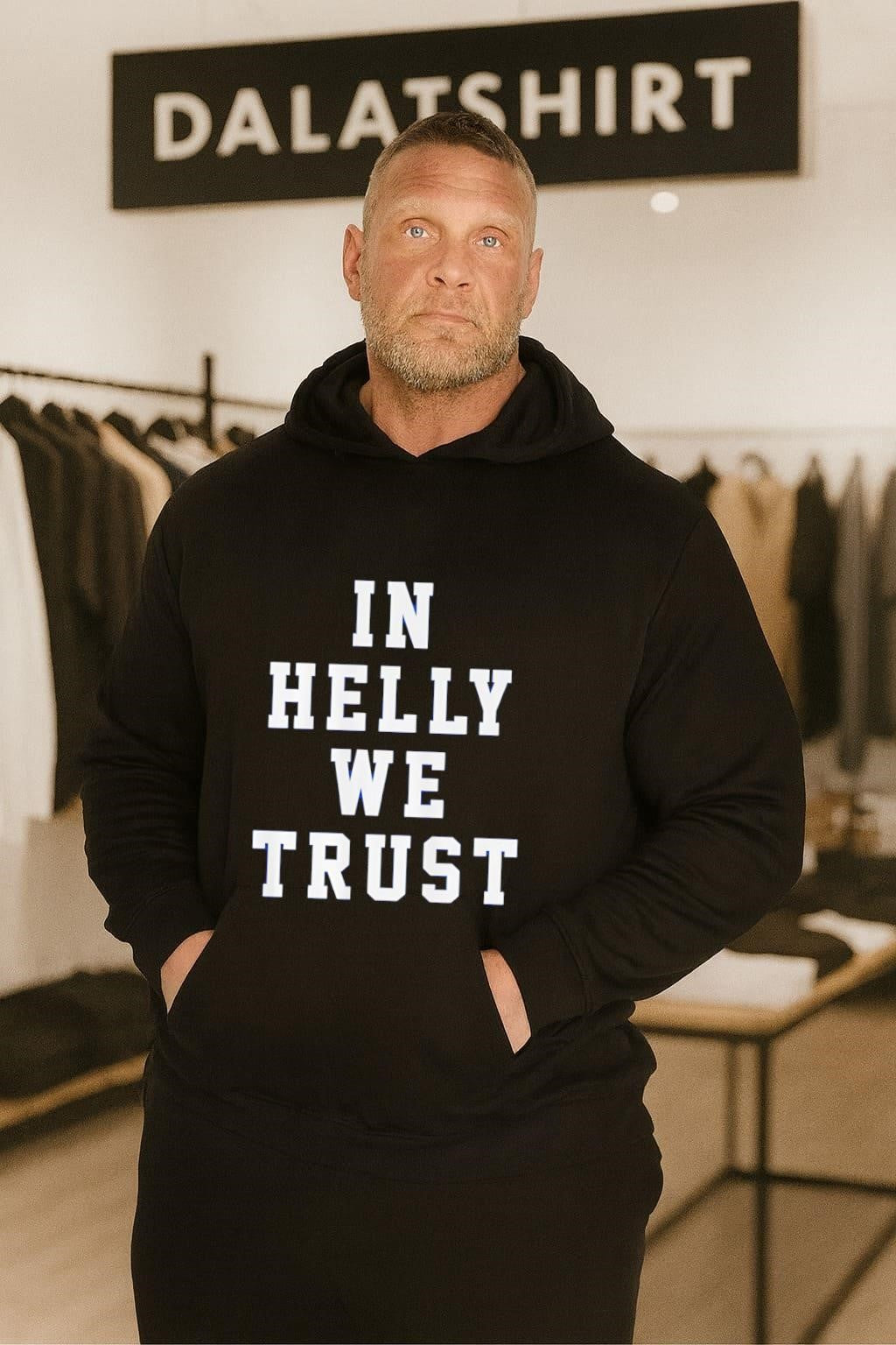 In Helly We Trust Block Lettering shirt