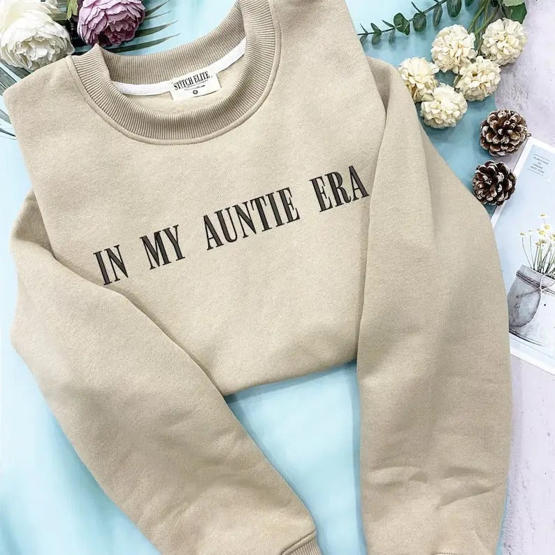 In My Auntie Era Sweatshirt, Auntie Shirt, Aunt Shirt, Auntie Sweatshirt, Auntie Crewneck Sweatshirt Hoodie | TeeBloomCo.com