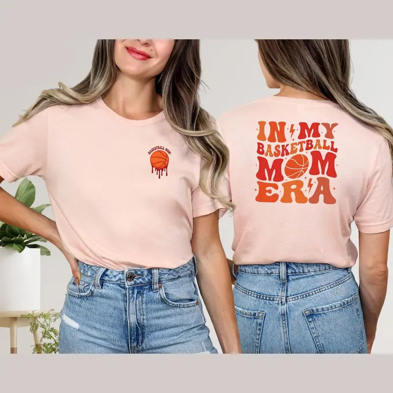In My Basketball Mom Era Shirt, Basketball Mom Sweatshirt, Basketball Lover Hoodie, Basketball Game Day Tee,Sports Mom...