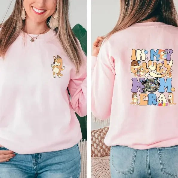 In My Bluey Mom Era Sweatshirt, Funny Bluey Characters Shirt, Bluey and Bingo Shirt, Bandit and Chilli Shirt, Mothers's...