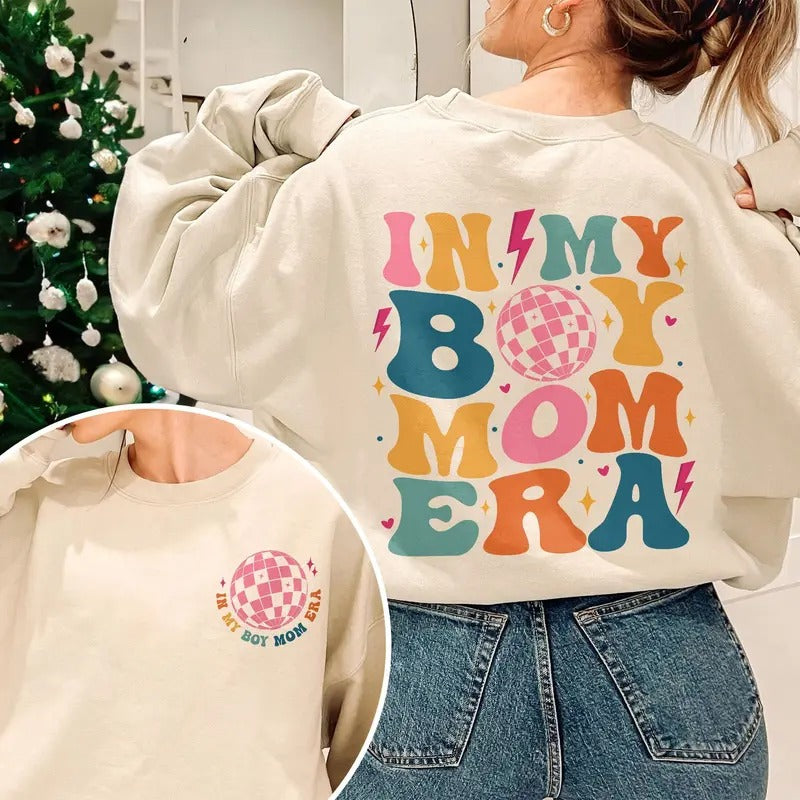 In My Boy Mom Era Boy Mama Gender Reveal Sweat Boy Mom Era Shirt New Mom Gift Hoodie, Sweatshirt | TeeBloomCo.com