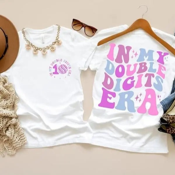 In My Double Digits Era Shirt, Birthday Girl Tee, 10 Years Old Birthday, Ten Birthday Sweater, 10th Birthday Gift, Gift...