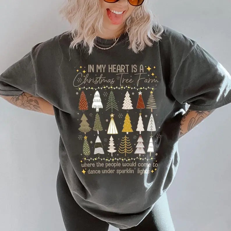 In My Heart Is A Christmas Tree Farm Crewneck Shirt| Svviftmass Shirt | Cozy Christmas Shirt, Christmas Gift Fan Style...