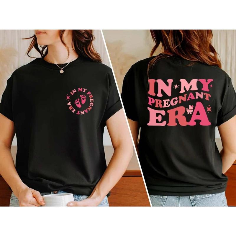 In My Pregnant Era 2 Sides Shirt, Pregnancy Sweatshirt, Gift for New Mom, Pregnant Women Tee, Baby Reveal Gift, Mother's...