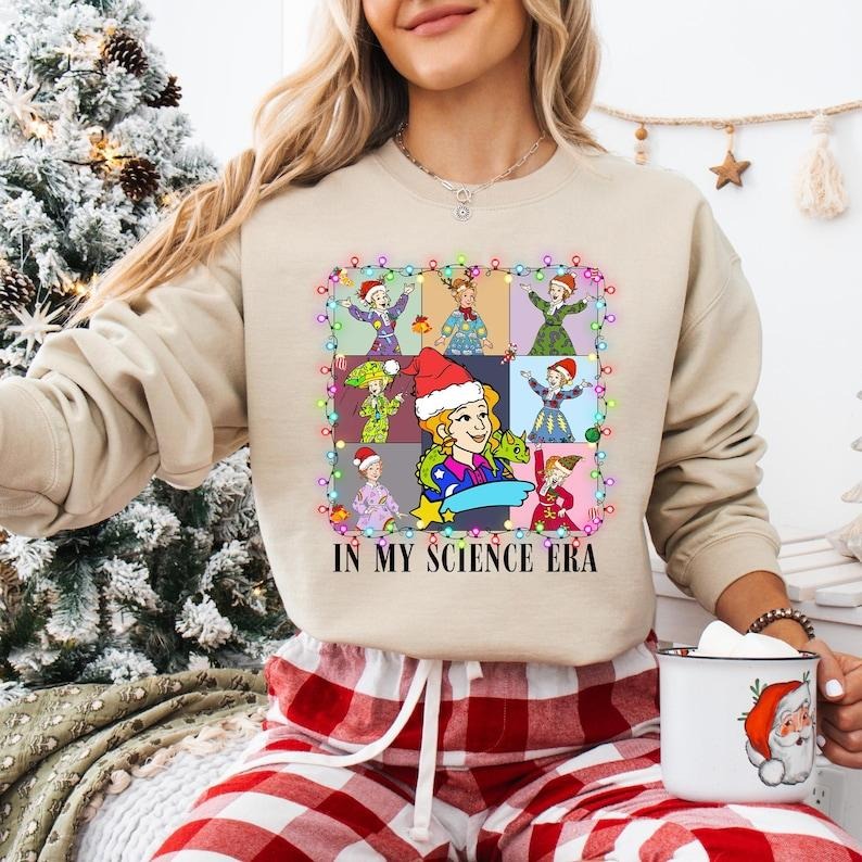 In My Science Era Ms Frizzle Christmas Sweatshirt, The Magic School Bus Merry Christmas T-shirt, Take Chances Make...