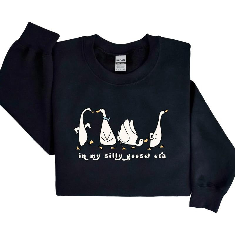 In My Silly Goose Era Sweatshirt, Silly Goose Sweatshirt, Goose Shirt, Farm Animals Lover Shirt, Funny Goose Sweatshirt,...