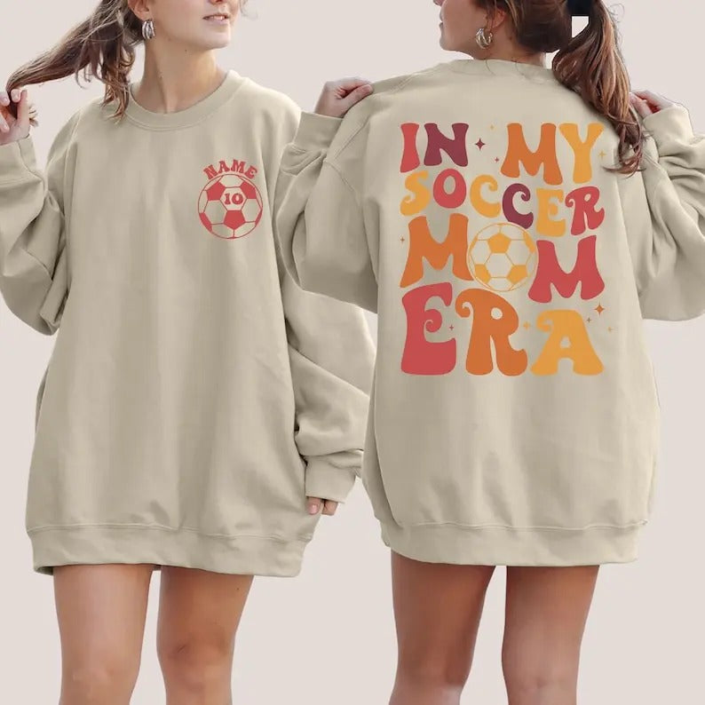 In My Soccer Mom Era Sweatshirt, Custom Soccer Sweatshirt, Personalized Soccer Mom,Customized Soccer Mom,Soccer Mom...